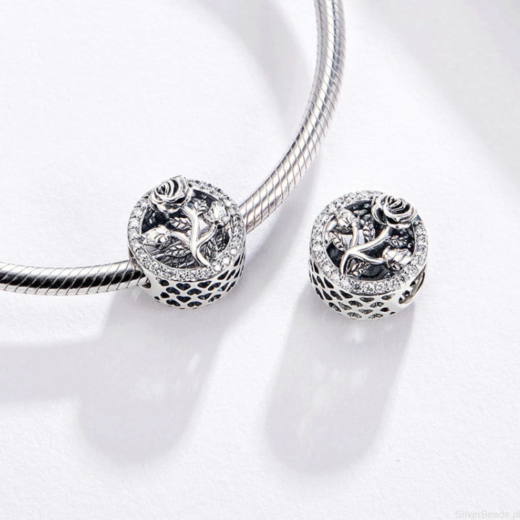 G260 charms kwiat róży beads bransoletka typu Pandora
