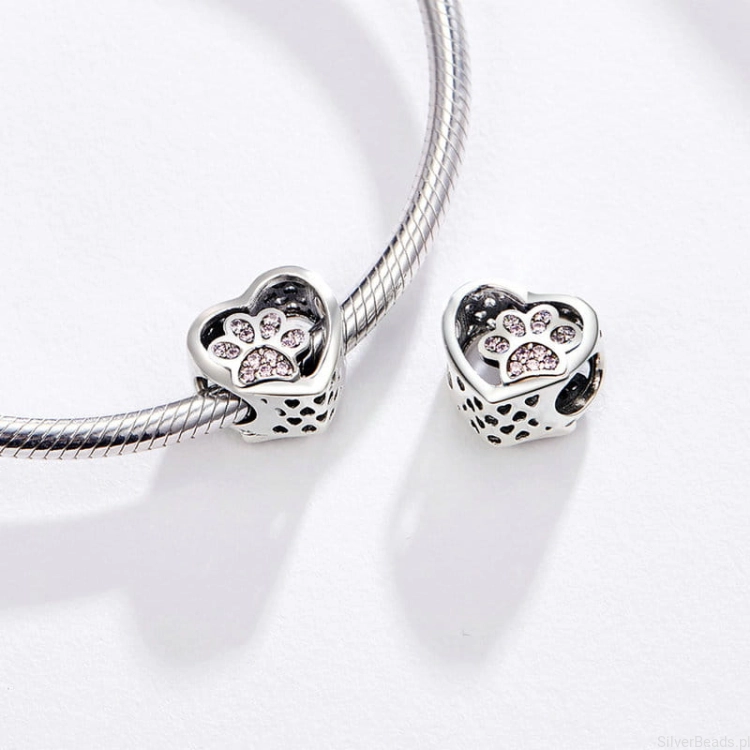 G261 charms srebro 925 serce pies kot