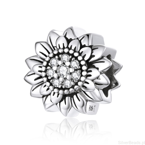 D264 charms kwiat srebro 925
