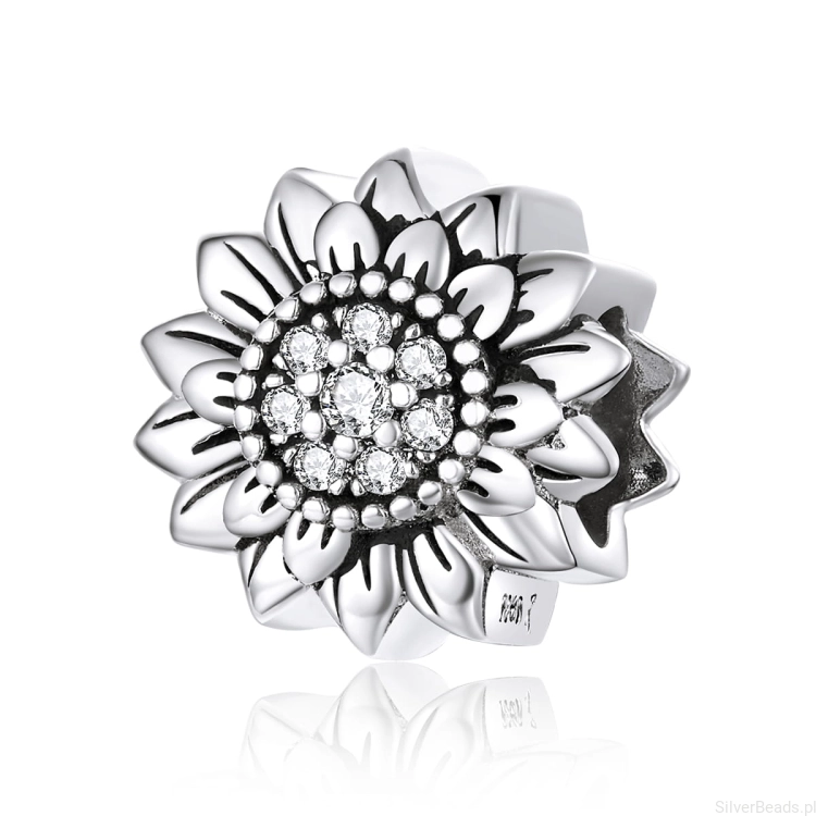 D264 charms kwiat srebro 925