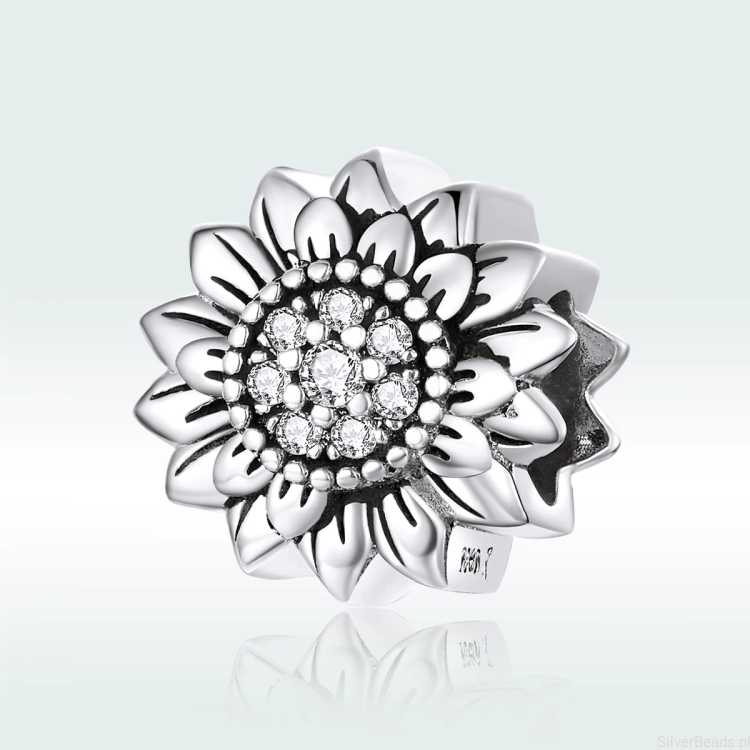 D264 koralik słonecznik kwiat charms