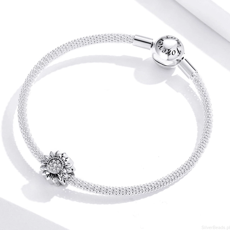 D264 charms kwiat koralik do bransoletki typu Pandora