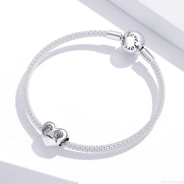 Srebrny charms koralik serce przyjaciółki do Pandora i innych bransoletek modułowych charms G265