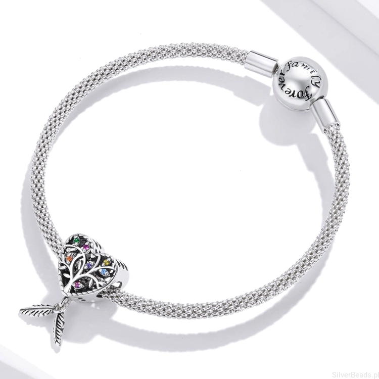 G266 charms beads srebro 925 serce bransoletka typu Pandora