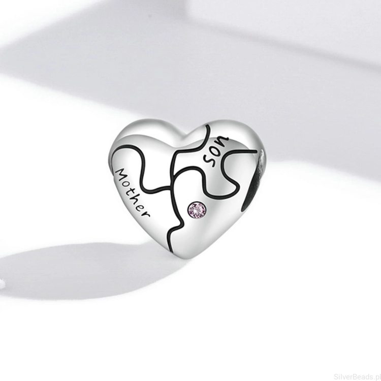G273 srebro 925 charms serce dzień matki
