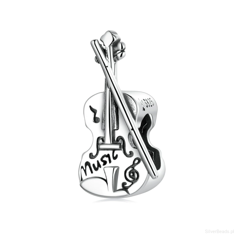 srebrny charms skrzypce G280