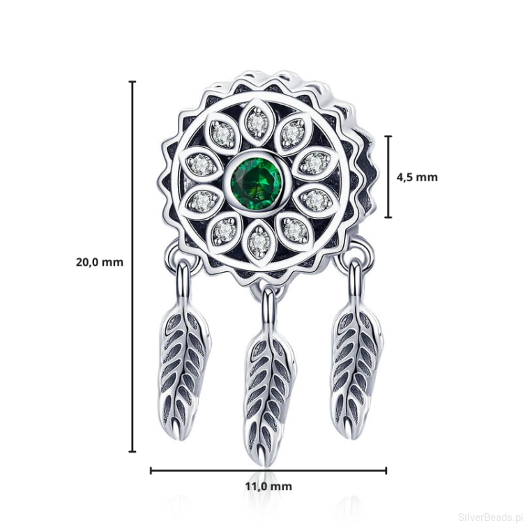 G033 wymiary wielkość rozmiar charms zawieszka łapacz snów srebro925.png