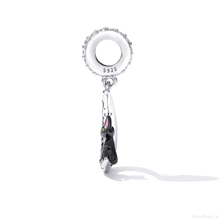 księżyc kot srebro 925 charms beads G322.jpg