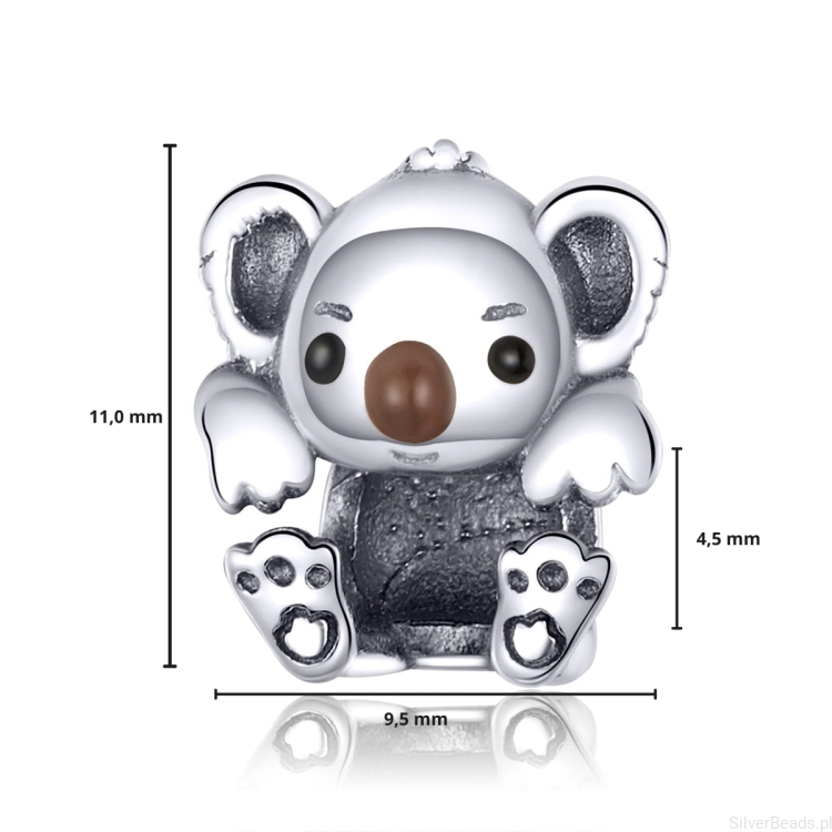 G110 wymiary charms wielkość rozmiar zawieszka srebro925 miś koala.png