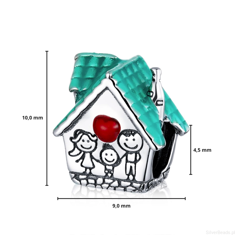 G172 wymiary charms wielkość rozmiar zawieszka srebro925 dom.png