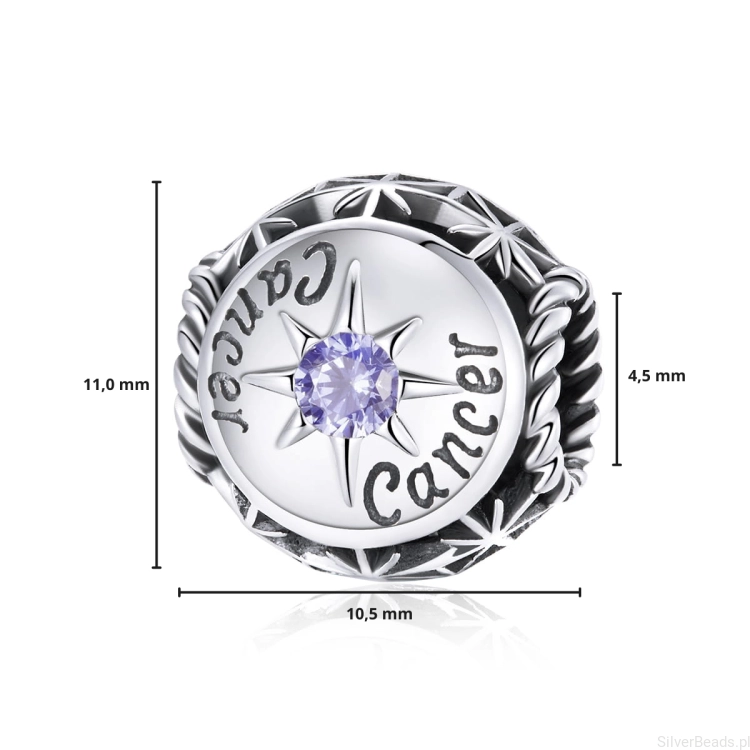 G211 wymiary charms wielkość rozmiar zawieszka zodiak rak srebro925.png