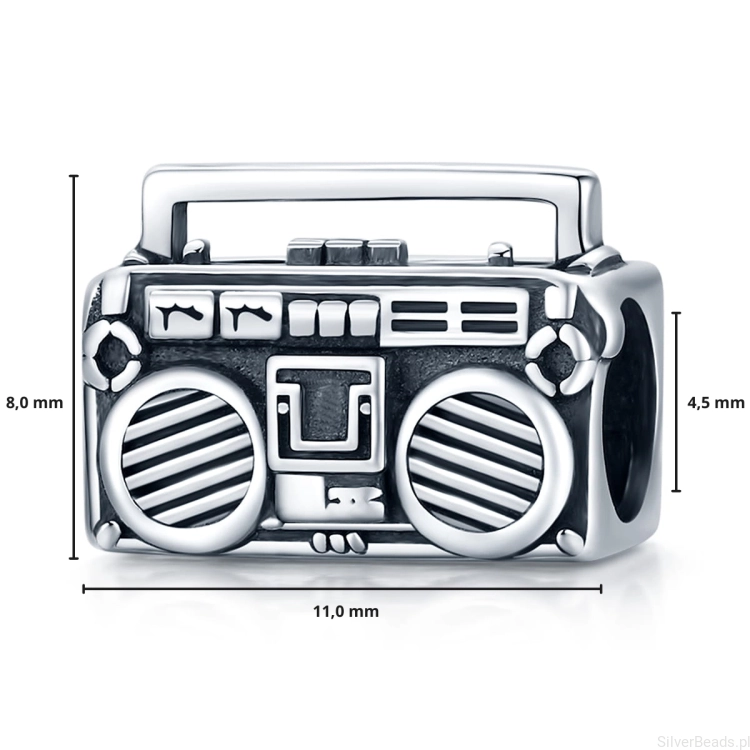 G244 wymiary charms wielkość rozmiar zawieszka srebro925 radio.png