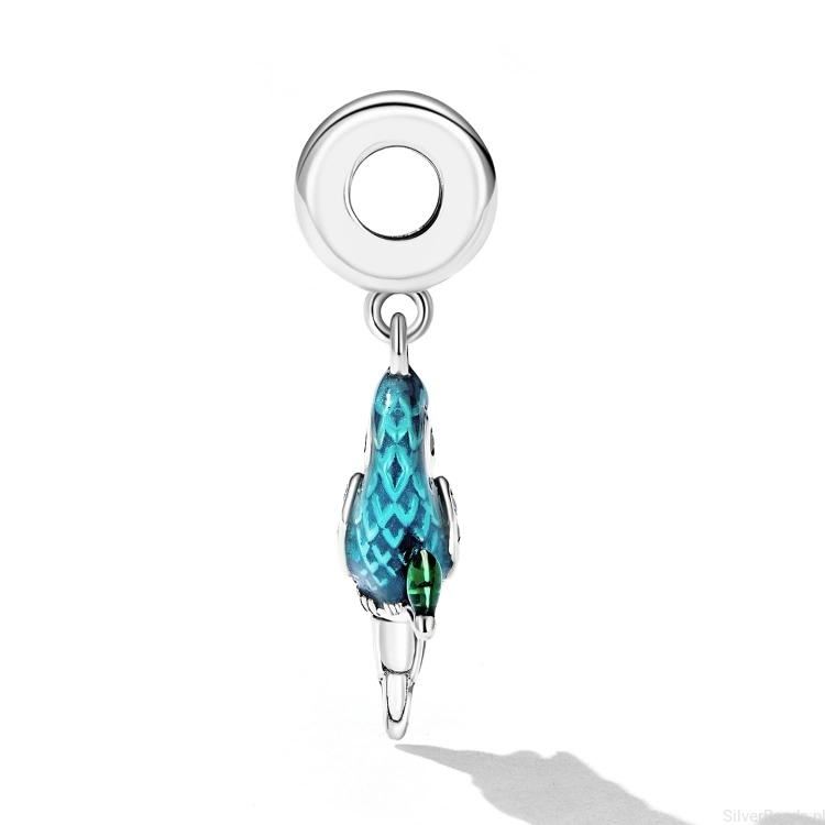 koralik zawieszka charms papuga srebro925 G332