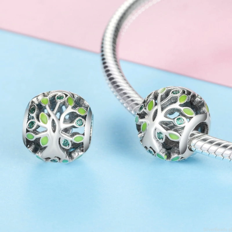 G343 srebrny koralik charms do bransoletki modułowej