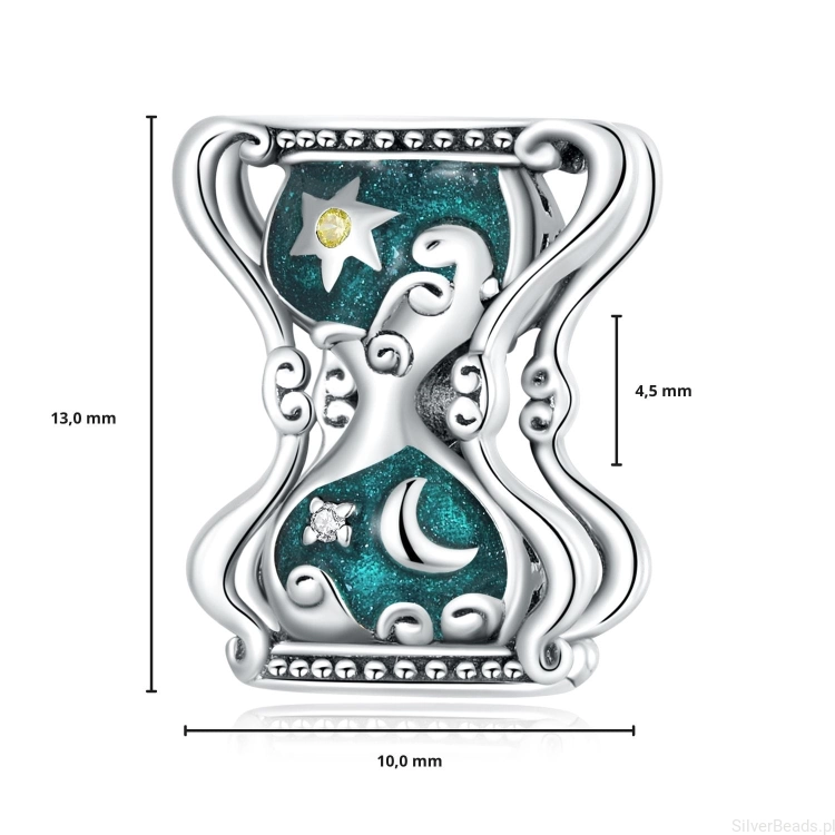 G362 wymiary zawieszki charms klepsydry wykonanej ze srebra 925.jpg