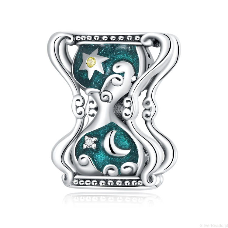 Srebrny charms klepsydra do bransoletki modułowej G362.jpg