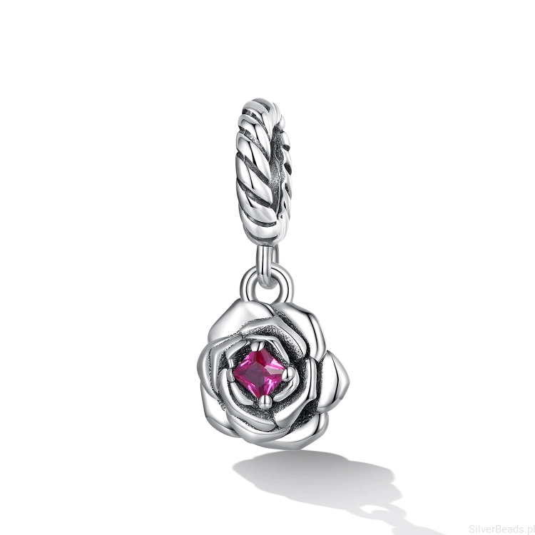 Róża zawieszka charms do bransoletek modułowych typu pandora G368.jpg
