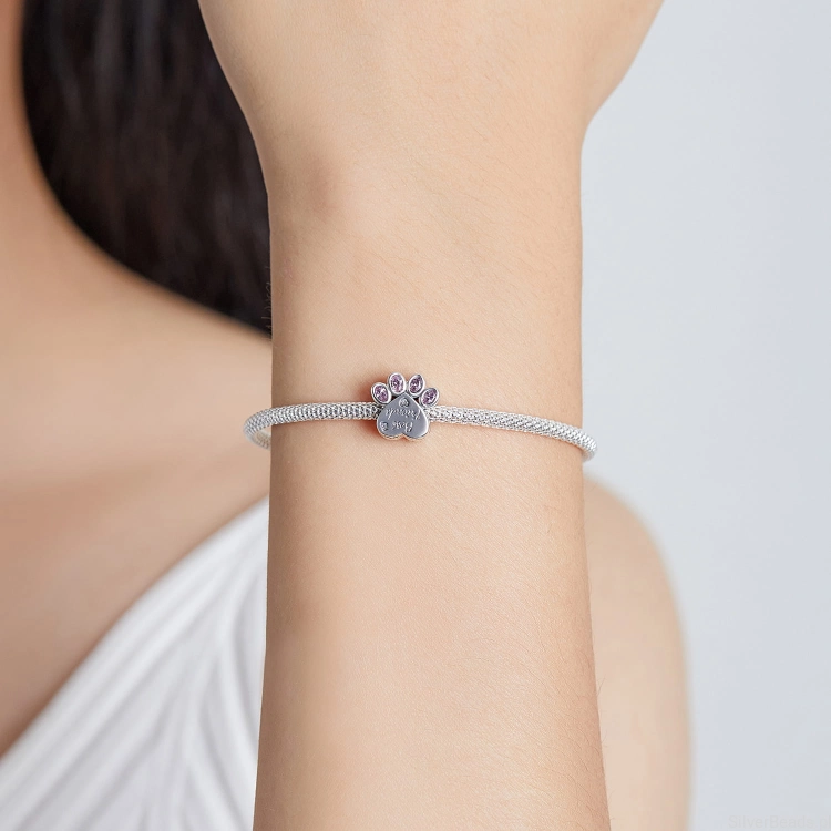 charms serce łapka pasuje do bransoletek typu Pandora i innych G376 .jpg