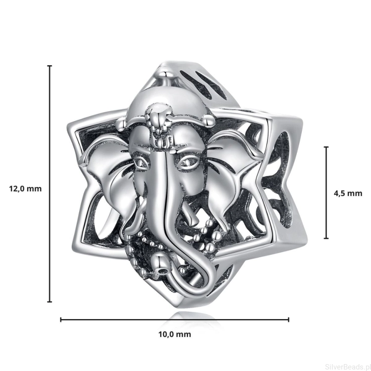 G387 wymiary koralik charms hinduski bóg Ganesa.jpg