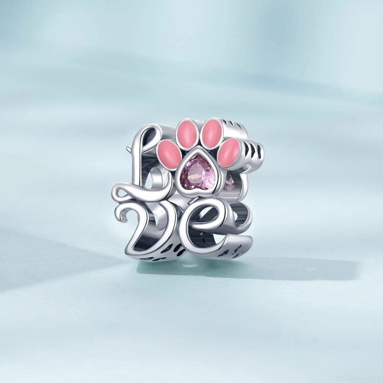 Srebrny charms miłość do psa lub kota G388.jpg