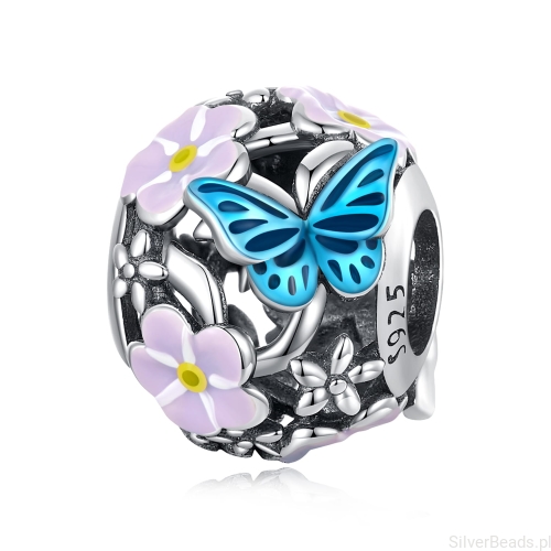 Charms kwiaty i motyle srebro 925 G393.jpg