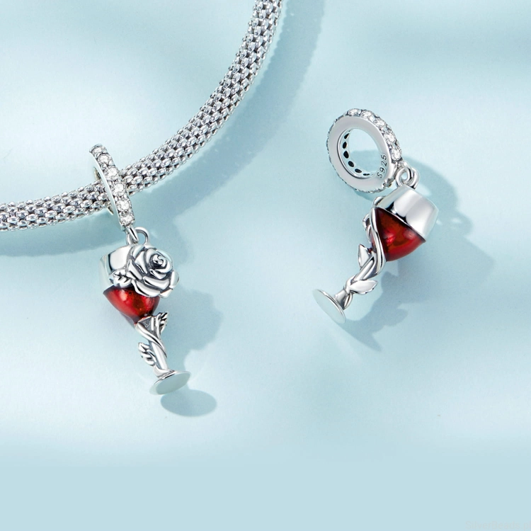 Srebrny charms kieliszek róża srebro 925 G395.jpg