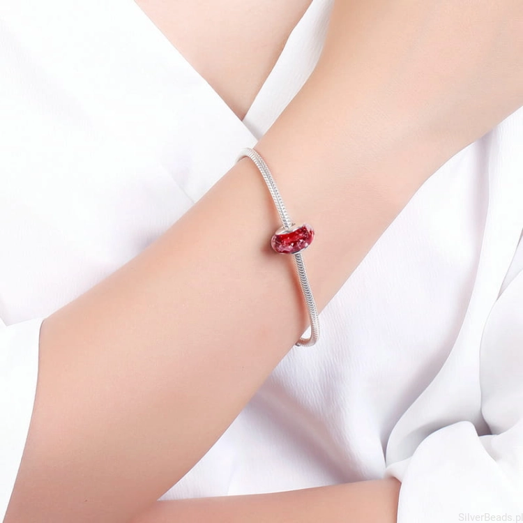 srebrny charms ze szkłem do Pandora i innych bransoletek modułowych charms B578.jpg