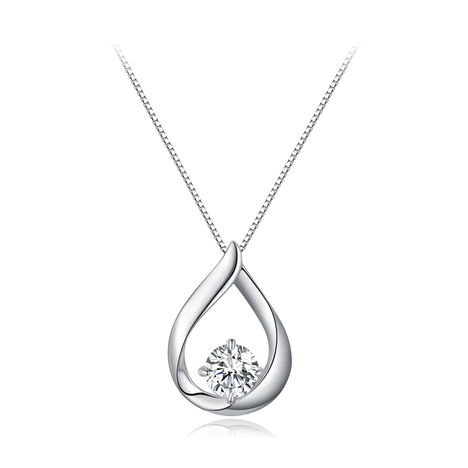NM08 Naszyjnik Moissanit łezka 1,0 ct srebro 925