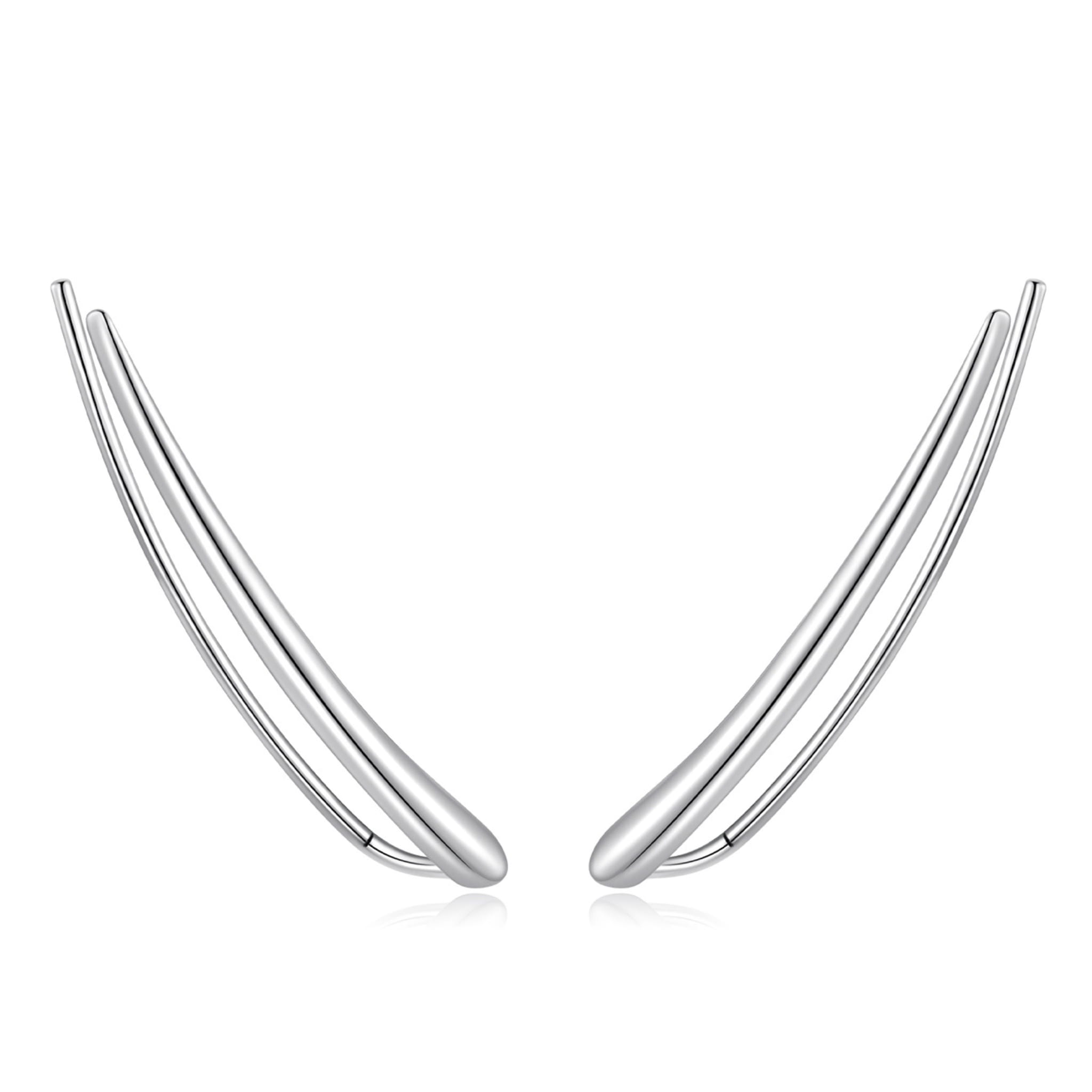 Srebrne kolczyki minimalistyczne eleganckie długie linie s925